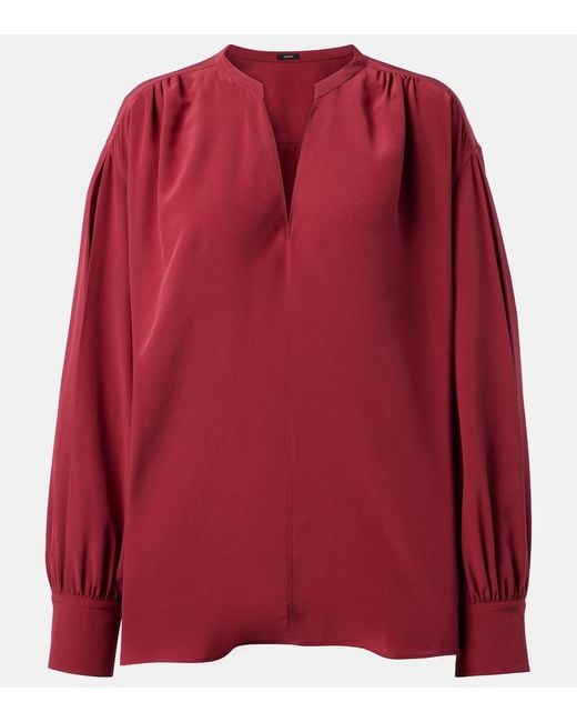 Joseph Red Silk Blouse