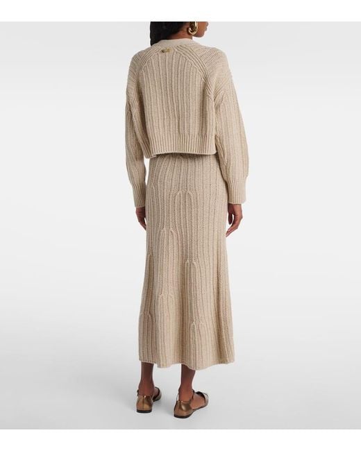 Max Mara Natural Stelvio Linen And Cotton Cardigan