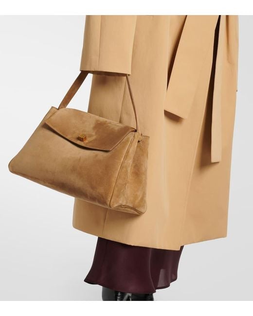 Khaite Natural Tote Bag Audrey Aus Veloursleder