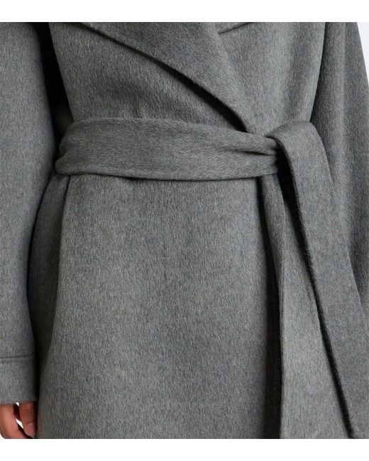 Frankie Shop Gray Issen Wool-Blend Wrap Coat
