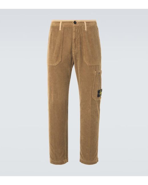 Stone Island Cargohose Compass Aus Baumwoll-Cord in Natural für Herren
