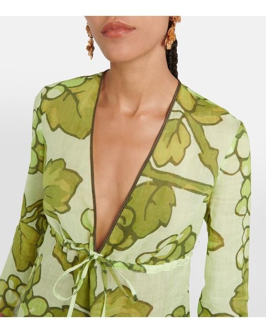 Etro Green Printed Ramie Tunic
