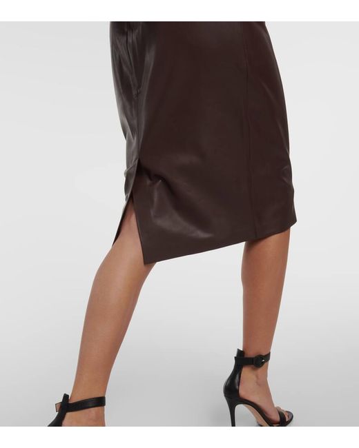 Falda tubo de piel sintetica Norma Kamali de color Brown