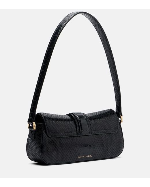 The New Arrivals Ilkyaz Ozel Black Obscura.06 Leather Shoulder Bag