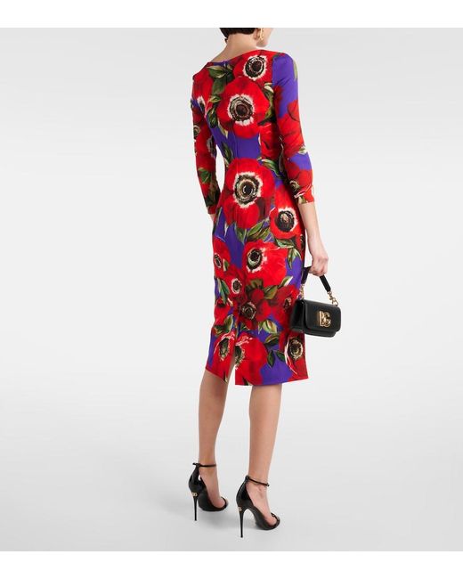 Dolce & Gabbana Red Stretch Sheath Dress