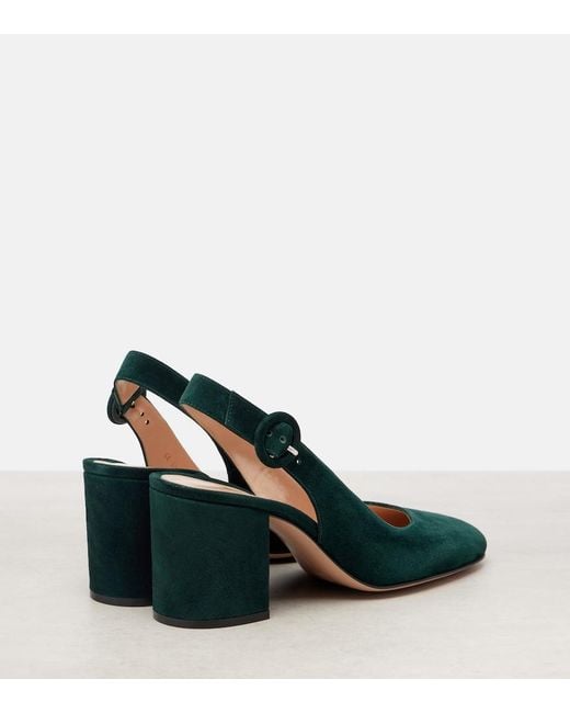 Gianvito Rossi Blue Suede Slingback Pumps