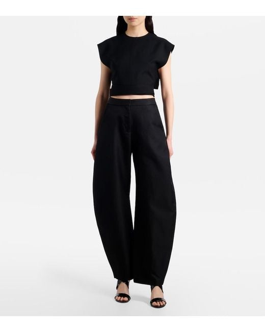 Alaïa Black Belted Wool Top
