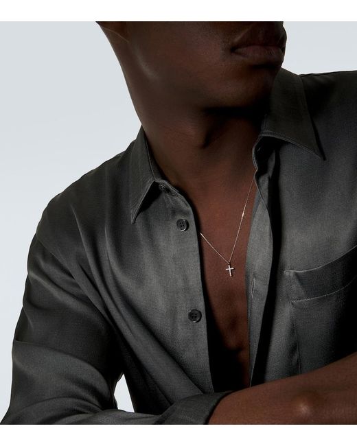 Mateo White 14Kt Pendant Necklace With Diamonds for men