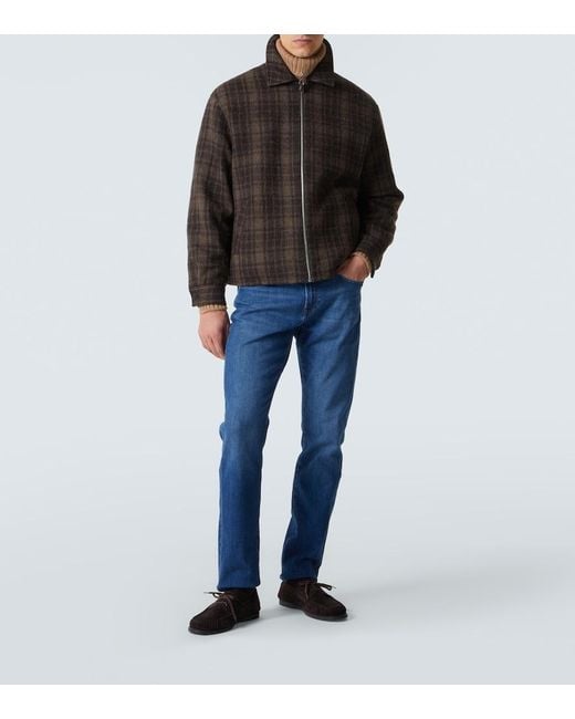 FRAME Black Checked Virgin Wool Blouson Jacket for men
