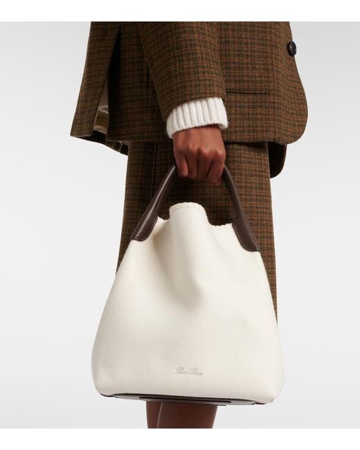 Loro Piana Natural Bale Large Cashmere Bucket Bag