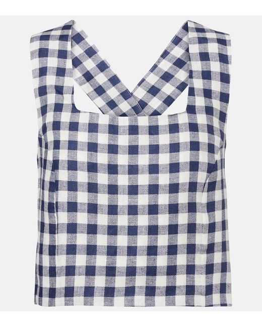 Asceno Blue Cropped-Top Cozumel Aus Leinen