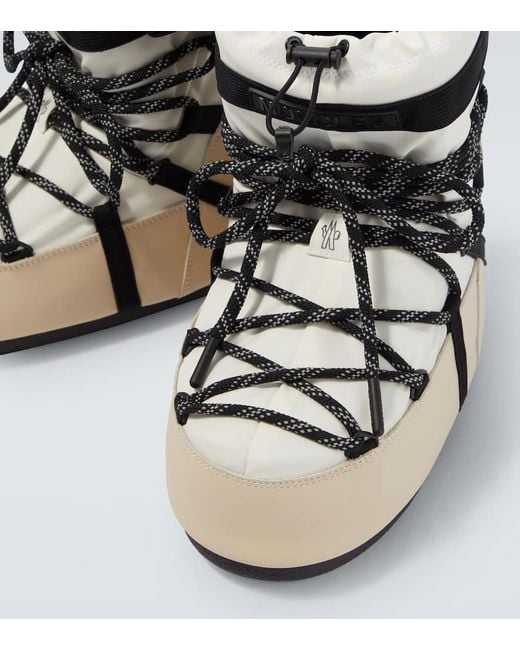 Moncler White X Moon Boot Icon Low Snow Boots for men
