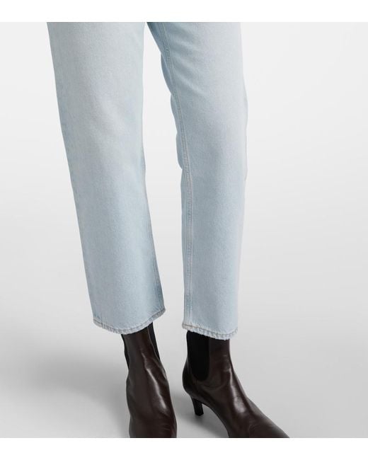 Agolde Blue '90S Crop Straight Jeans