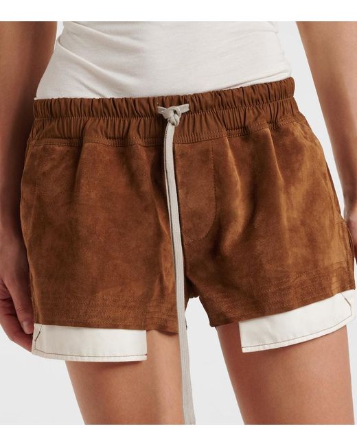 Rick Owens Brown Suede Shorts