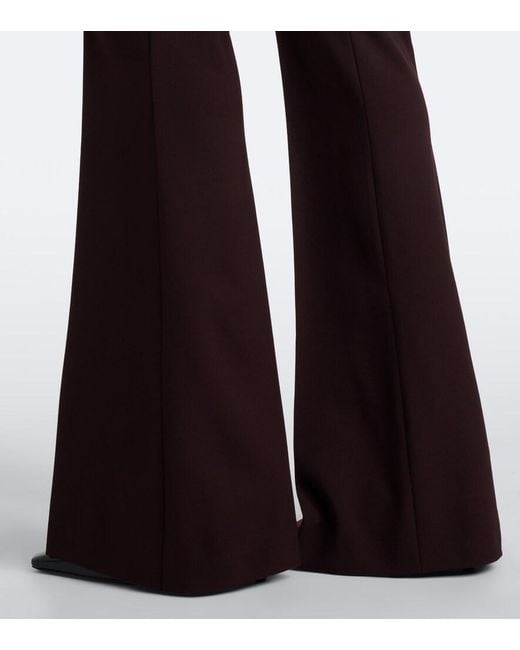 Sportmax Purple Flared Wool-Blend Pants