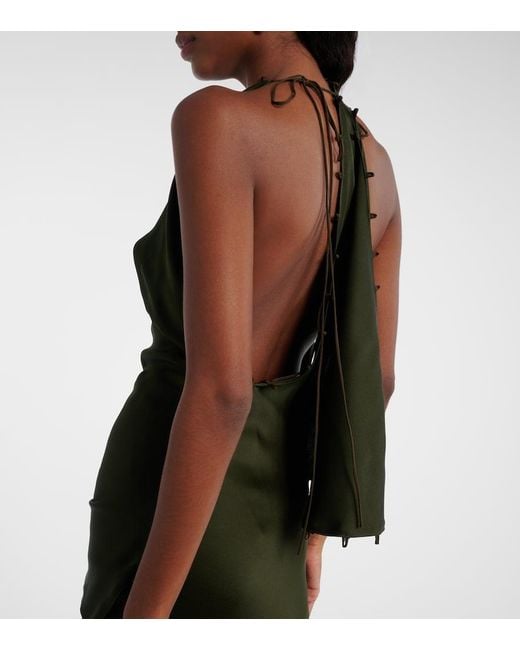 Victoria Beckham Black Draped Crepe Satin Gown