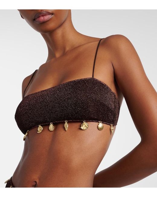 Oseree White Lumiere Embellished Bikini