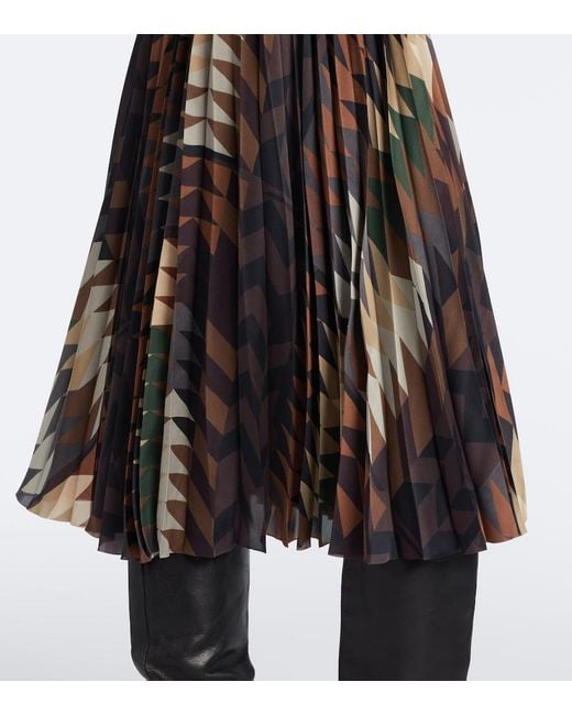 Sacai Black X A.P.C. Plisse Printed Midi Skirt