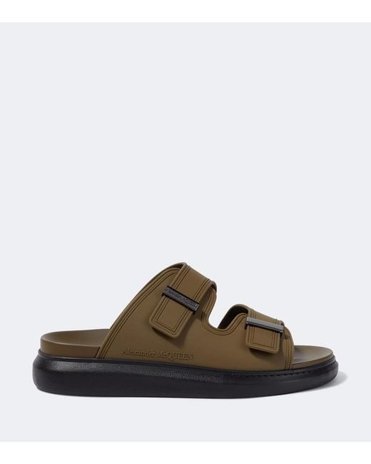 McQueen Brown Hybrid Slides for men