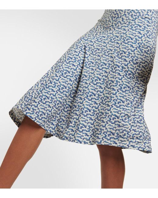 Isabel Marant Blue Lania Printed Jersey Midi Dress