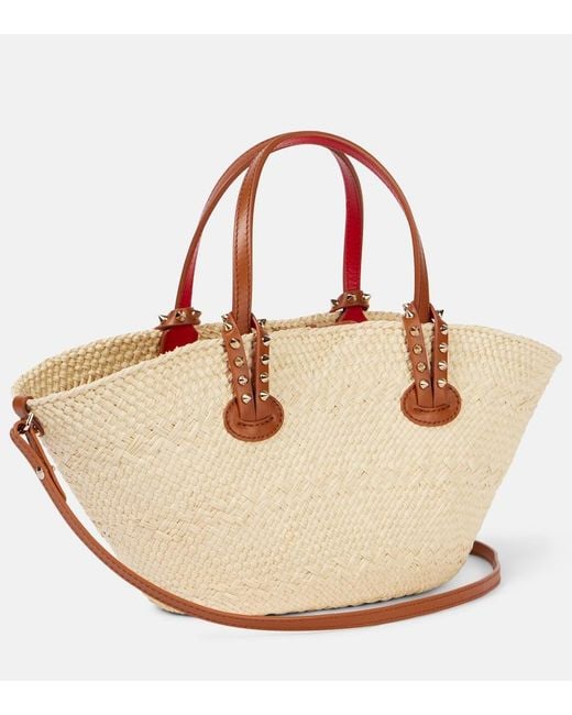 Christian Louboutin Natural Cabata Mini Raffia Basket Bag
