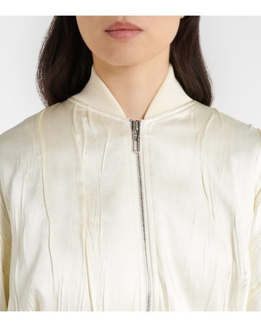 Sportmax Natural Zorro Cropped Bomber Jacket
