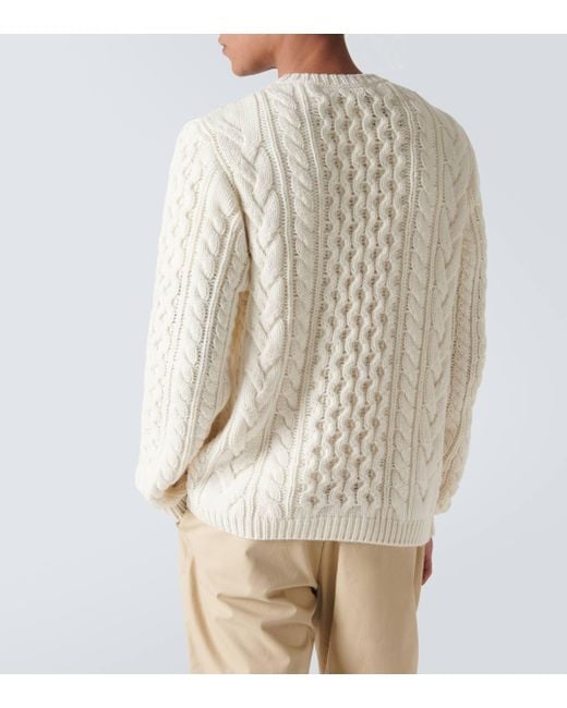 Gabriela Hearst White Geoffrey Cable-knit Cashmere Sweater for men