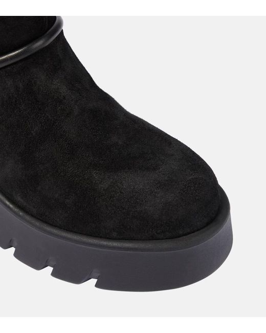 Gianvito Rossi Black Shearling-lined Suede Ankle Boots