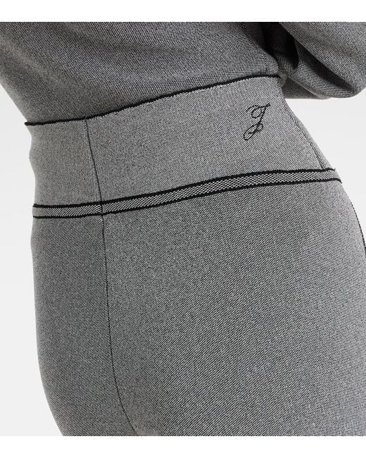 Jacquemus Gray Cropped Stretch-Jersey Leggings