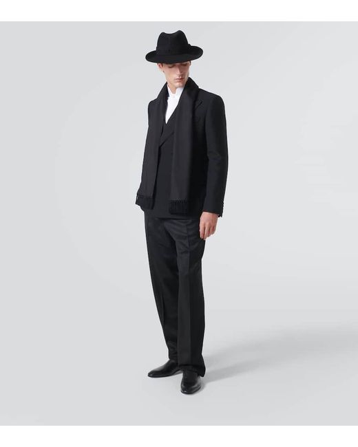 Bufanda De Seda Con Flecos Loro Piana de hombre de color Black