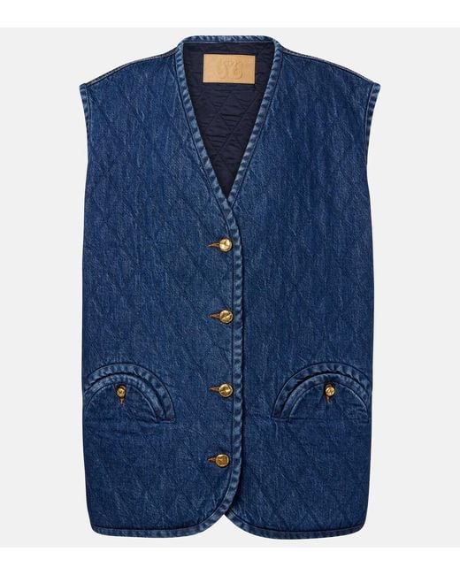 Blazé Milano Blue Suffolk Quilted Denim Vest