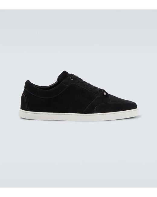 Christian Louboutin Black Chambelisneak Suede Sneakers for men
