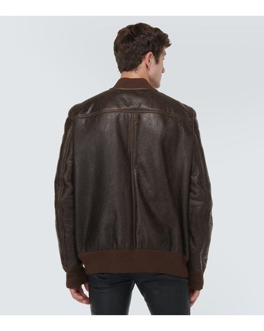 Rick Owens Bomberjacke Aus Leder Und Shearling in Black für Herren