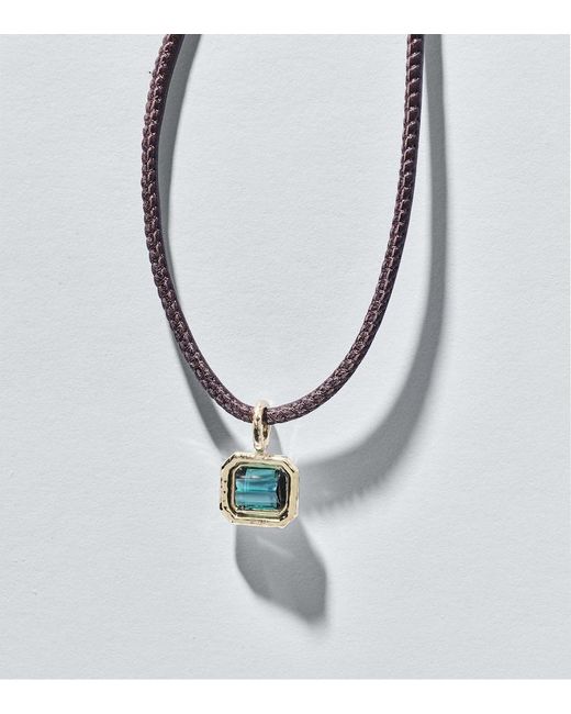 Octavia Elizabeth Metallic 18Kt Pendant Necklace With Tourmaline for men