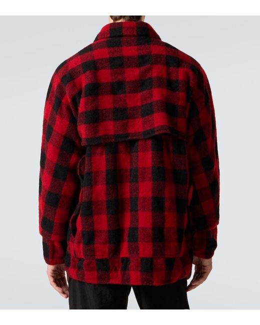 Junya Watanabe Red Checked Wool Jacket for men