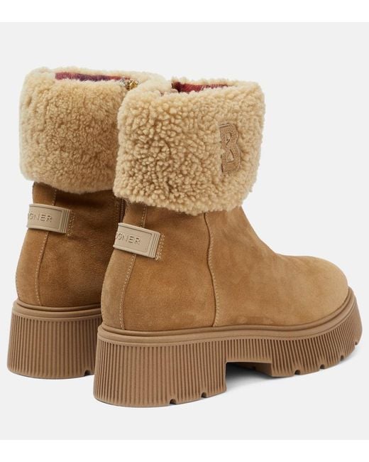 Bogner Brown Turin Suede And Shearling Ankle Boots