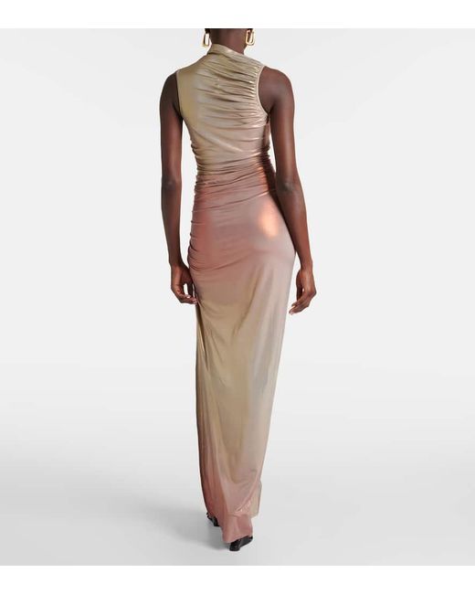 Rick Owens Natural Svita Ruched Jersey Gown