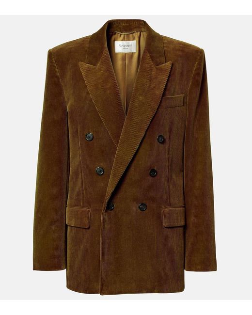 Saint Laurent Brown Blazer Aus Baumwoll-Cord