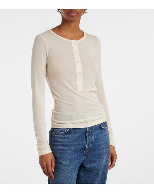 Agolde White Faustine Henley Shirt