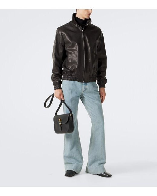 Valentino Black Leather Jacket for men