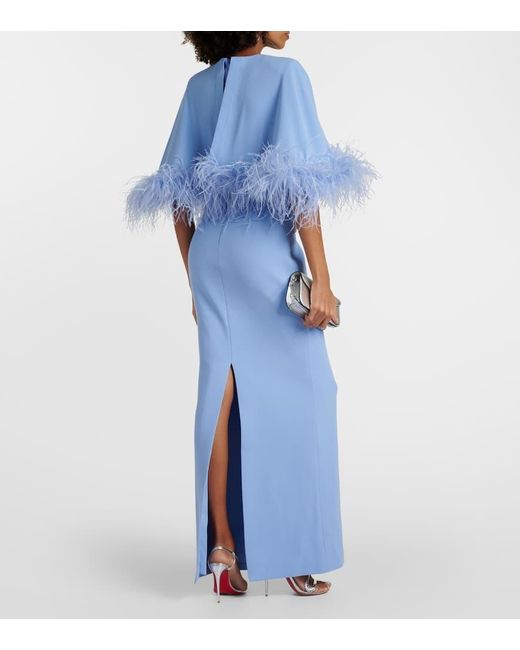 Vestido de fiesta Juliana de crepe con plumas Rebecca Vallance de color Blue