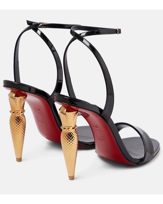 Christian Louboutin Black Sandalen Lipqueen 100 Aus Lackleder