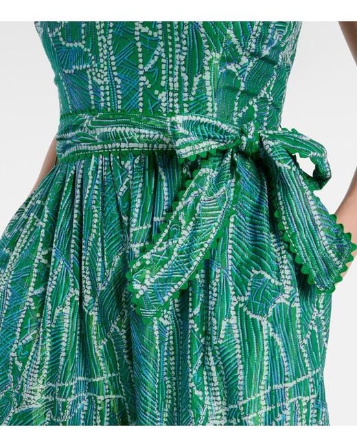 Poupette Green Thelma Printed Cotton-Blend Maxi Dress