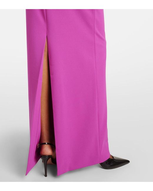 Solace London Purple Sabina Off-Shoulder Gown