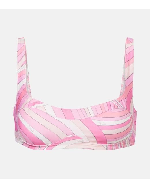 Emilio Pucci Pink Iride Bikini Top