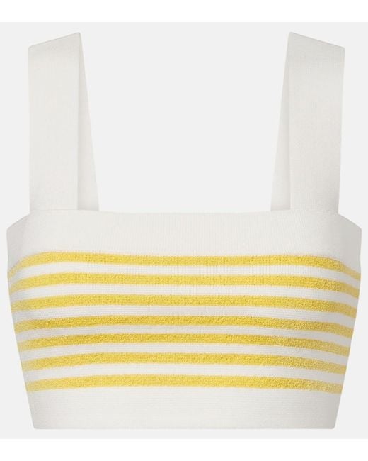 Posse Yellow Ari Striped Crop Top