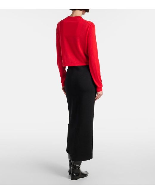 Khaite Red Brieta Wool-Blend Cardigan