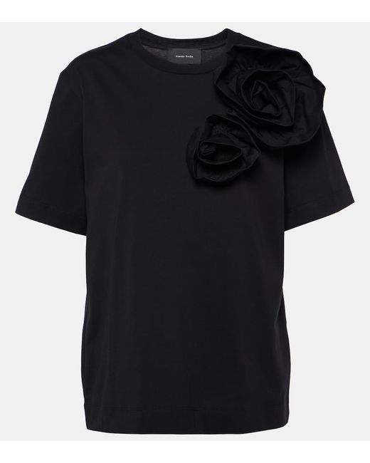 Simone Rocha Black T-Shirt aus Baumwoll-Jersey