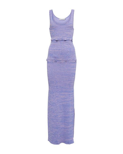Christopher Esber Synthetic Buttoned Ribbed-knit Midi Dress in Purple ...