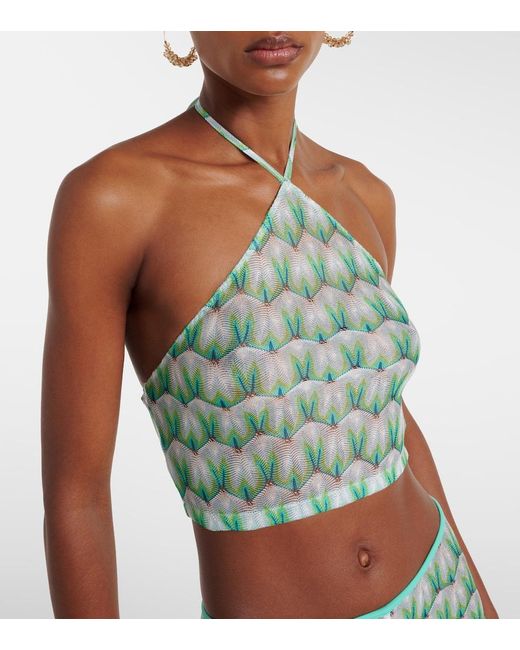 Missoni Green Halterneck Crop Top